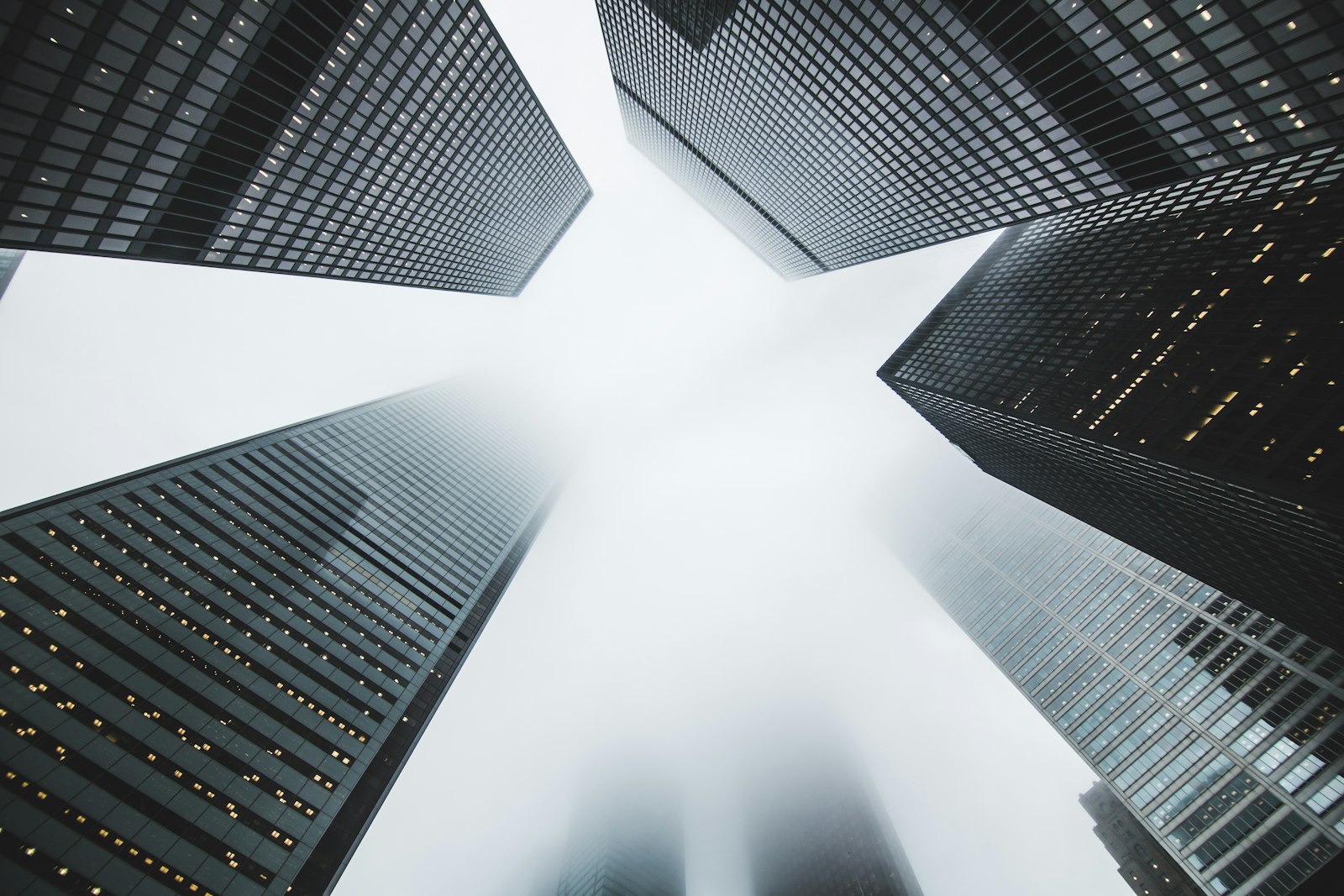 Corporate towers viewed from below in Johannesburg